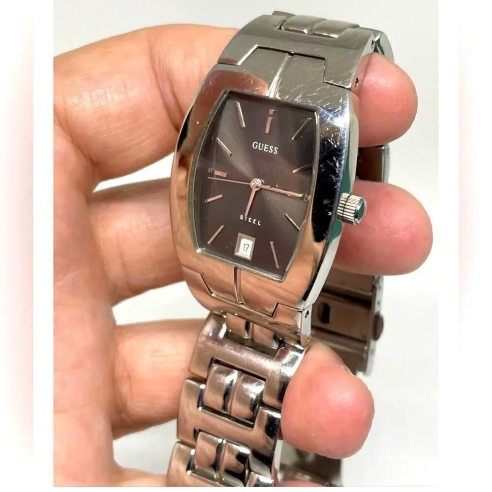 Vintage Guess Steel 3ATM Calendar Watch